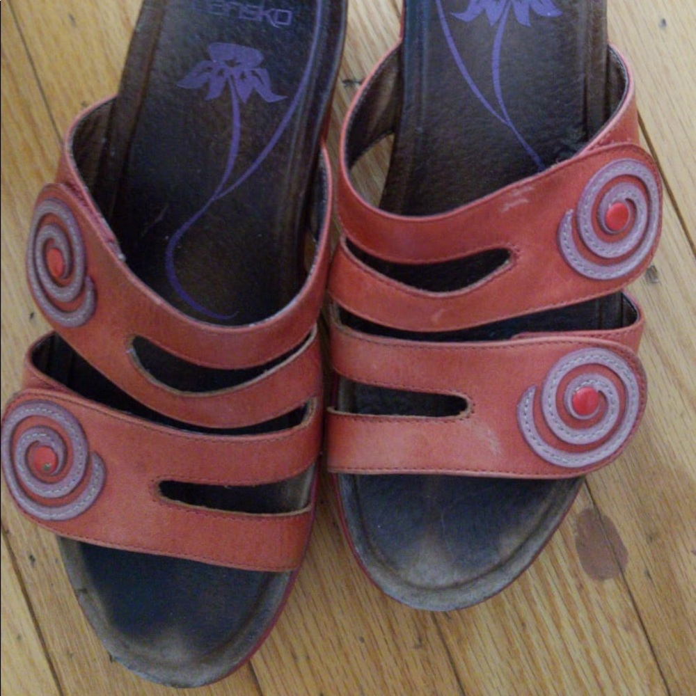 Dansko Red Leather Sandals